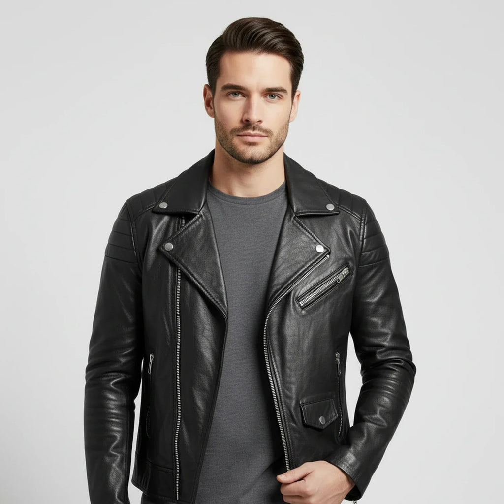 Samuel | Winter Zip Up Men Leather jacket