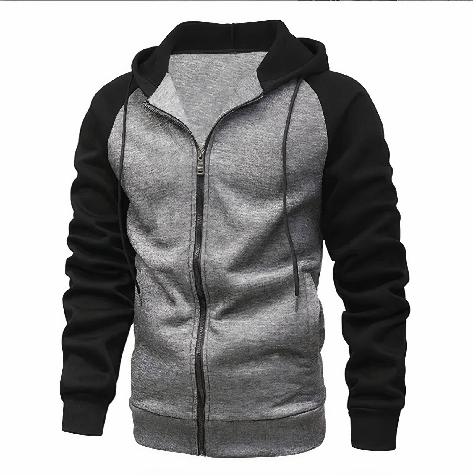 Can | Men’s Casual Zip-Up Two-Tone Hoodie