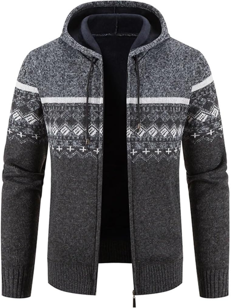 Asher | Men’s Winter Hooded Zip-Up Casual Cardigan