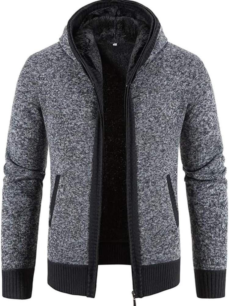 Asher | Men’s Winter Hooded Zip-Up Casual Cardigan