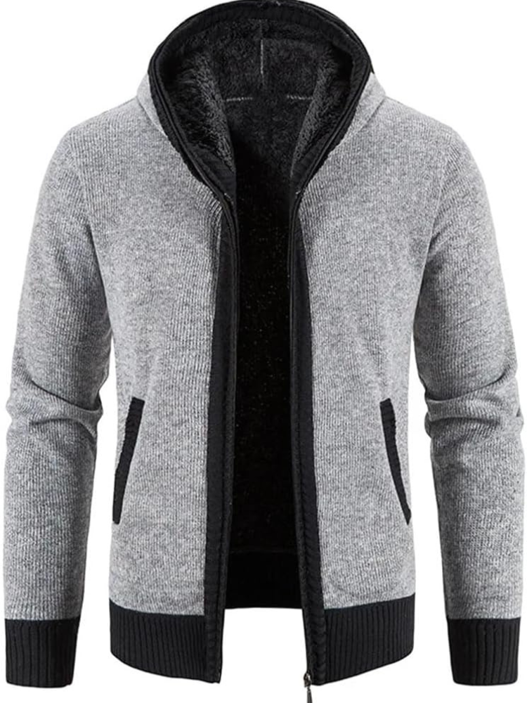 Asher | Men’s Winter Hooded Zip-Up Casual Cardigan