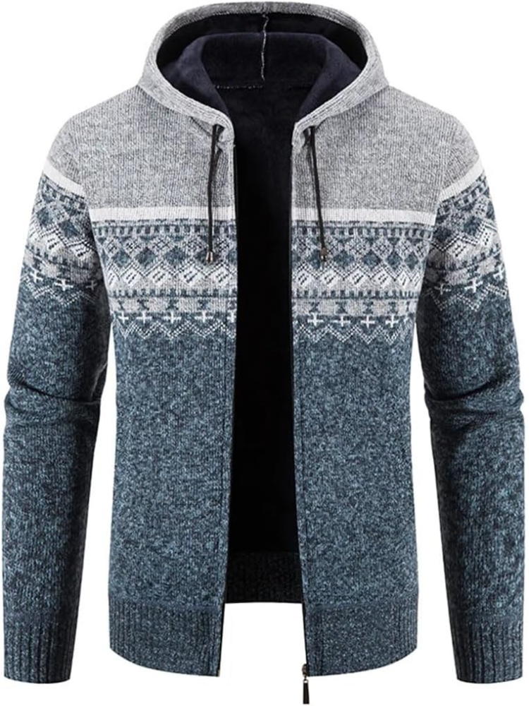 Asher | Men’s Winter Hooded Zip-Up Casual Cardigan
