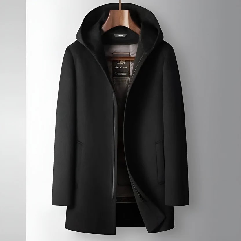 Diego Men’s Down Coat – Insulated Merino Wool Hooded Mid-Thigh Winter Jacket