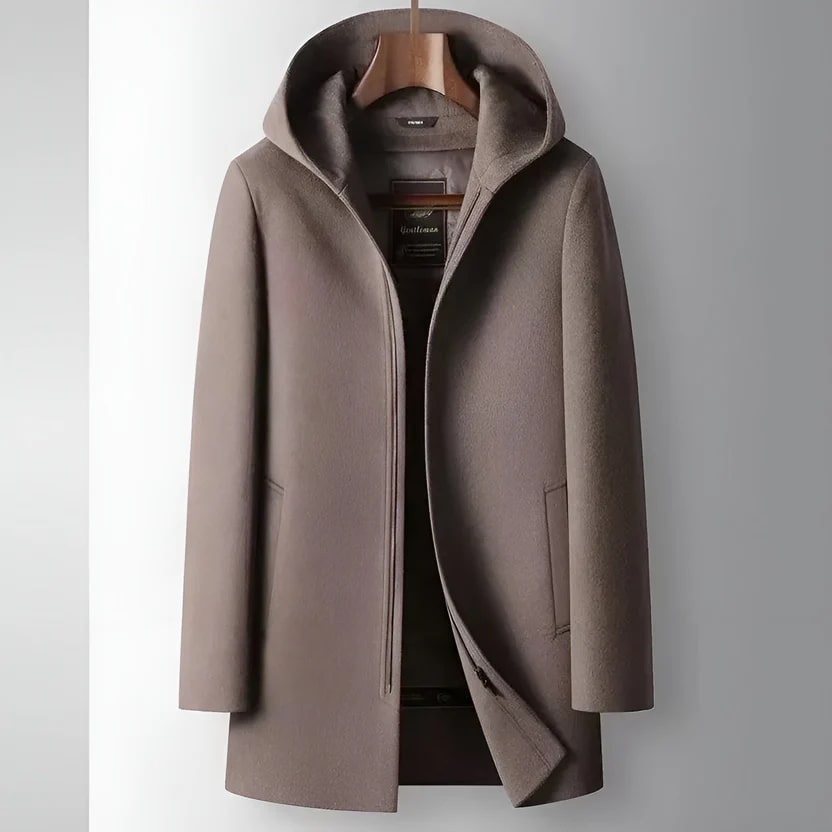 Diego Men’s Down Coat – Insulated Merino Wool Hooded Mid-Thigh Winter Jacket