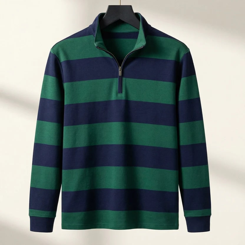 Connor Men’s Quarter-Zip Sweater – Medium-Weight Cotton Knit with Relaxed Fit Pullover