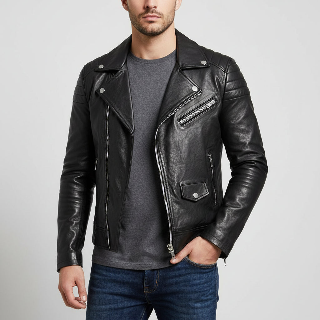 Samuel | Winter Zip Up Men Leather jacket