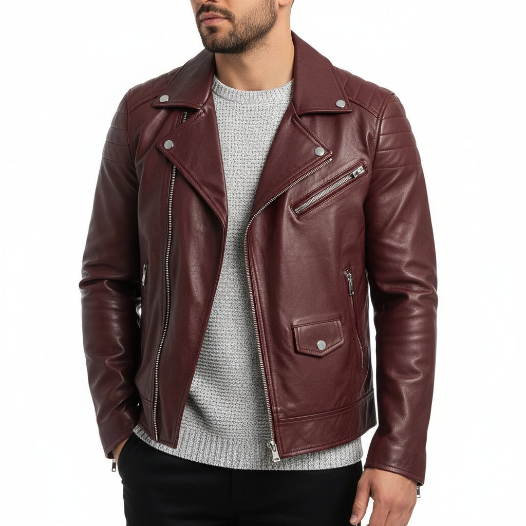 Samuel | Winter Zip Up Men Leather jacket