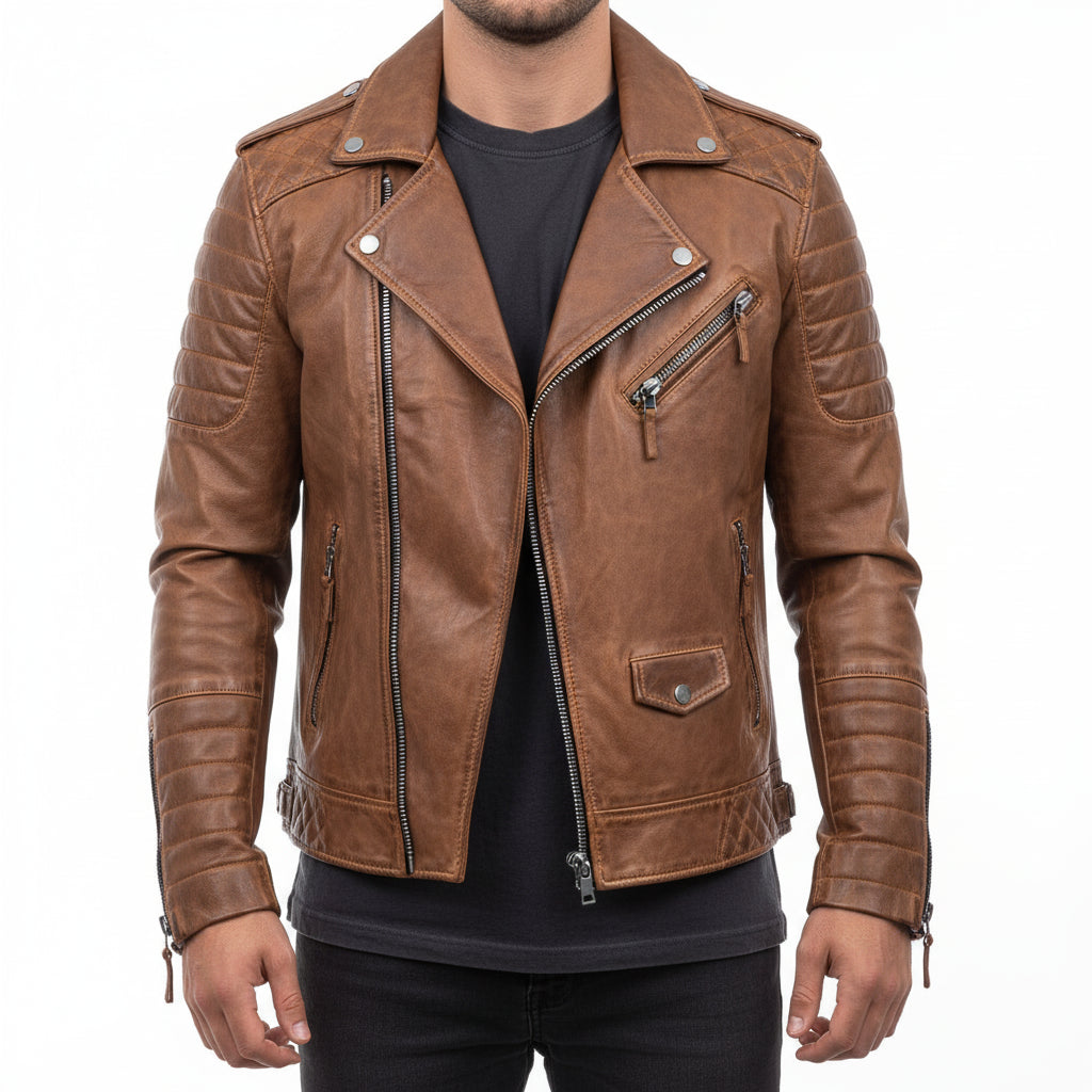 Samuel | Winter Zip Up Men Leather jacket