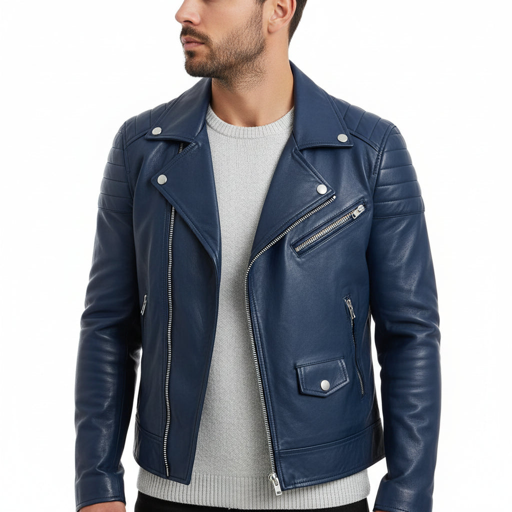 Samuel | Winter Zip Up Men Leather jacket