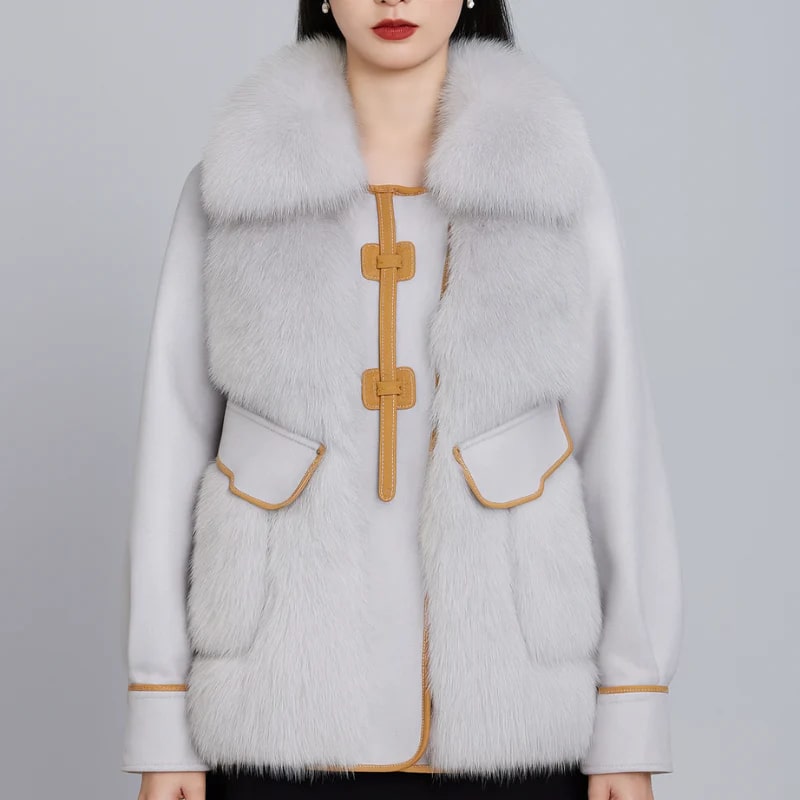 Lea Women’s Plush Fur Coat – Luxurious Winter Jacket with Toggle Closure