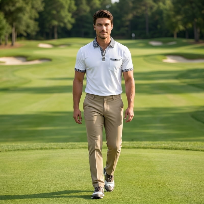 Lorenzo Performance Stretch Golf Polo Shirt – Moisture-Wicking Breathable Athletic Casual Top