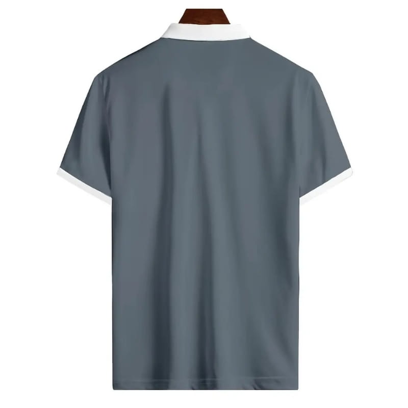 Mariano Performance Stretch Golf Polo Shirt – Zip-Neck Contrast Trim Moisture-Wicking Top