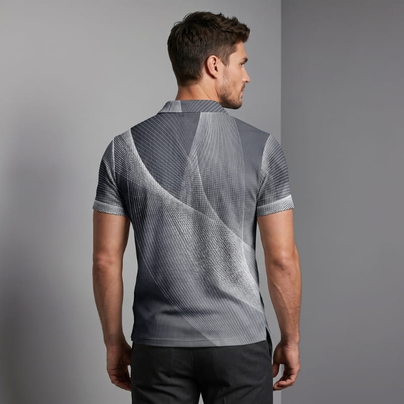 Rafael Waffle Knit Golf Polo Shirt – Geometric Texture Athletic Fit Short Sleeve Casual Top