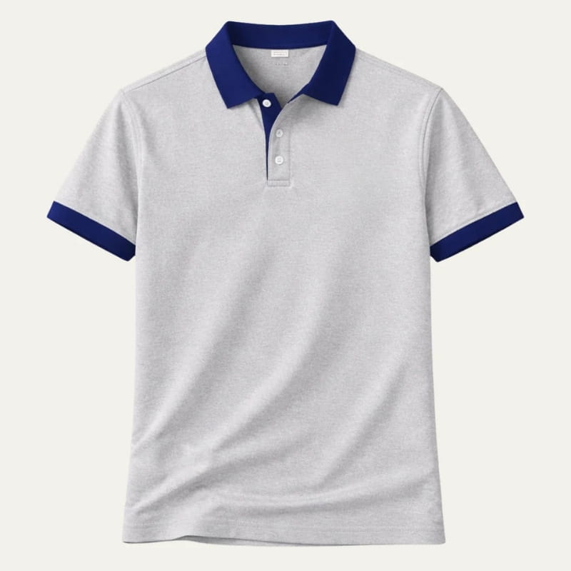 Luciano Performance Golf Polo Shirt – Contrast Cuff Placket Athletic Fit Short Sleeve Top