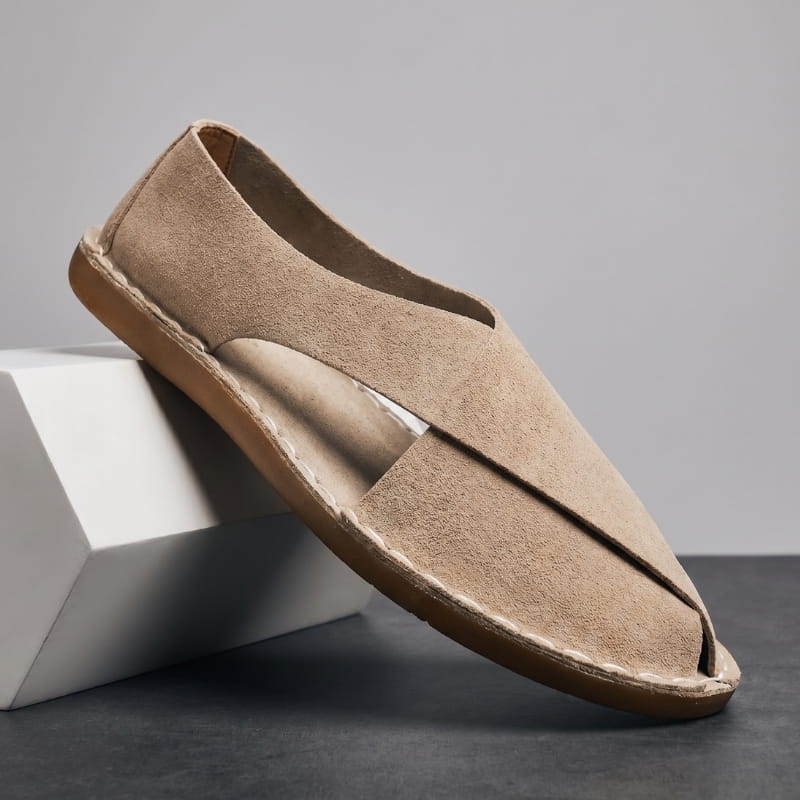 Ignazio Suede Leather Sandals – Open Toe Italian Cushioned Casual Summer Footwear