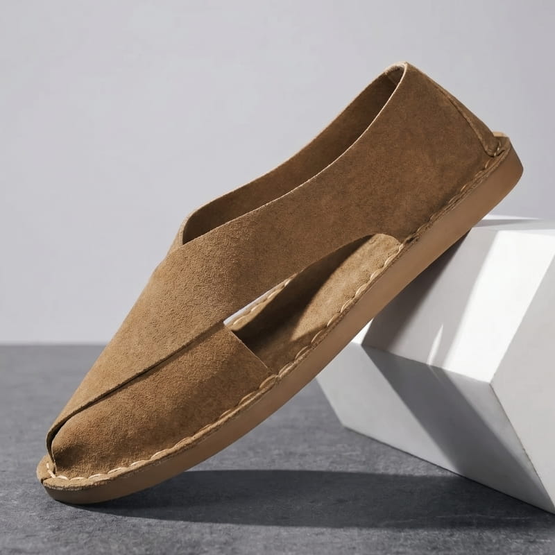 Ignazio Suede Leather Sandals – Open Toe Italian Cushioned Casual Summer Footwear