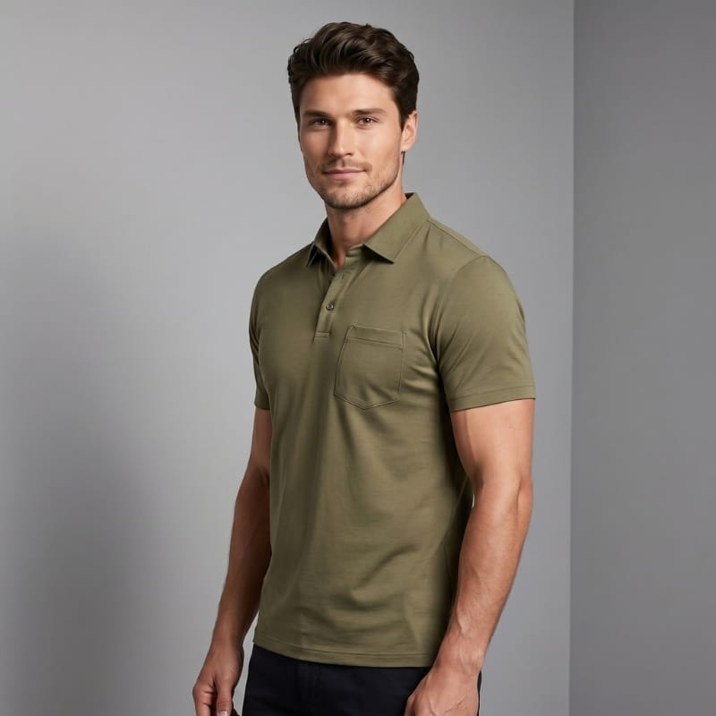 Roderick Cotton Blend Polo Shirt – Slim Fit Collared Short Sleeve Casual Top