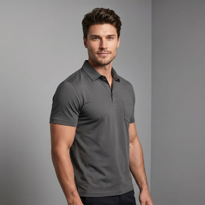 Roderick Cotton Blend Polo Shirt – Slim Fit Collared Short Sleeve Casual Top