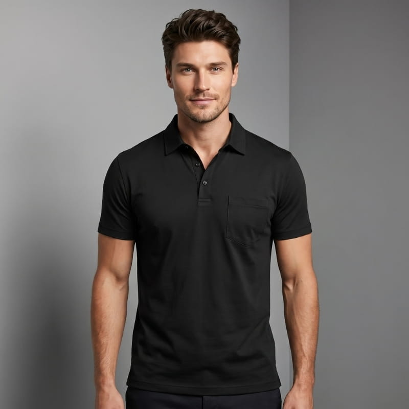 Roderick Cotton Blend Polo Shirt – Slim Fit Collared Short Sleeve Casual Top