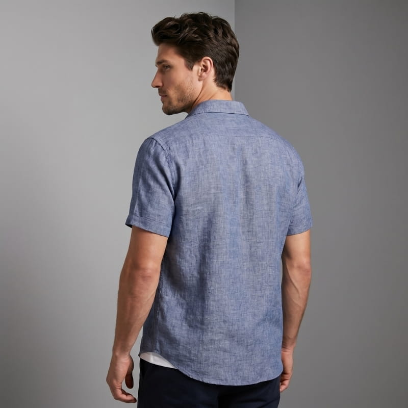 Daniel Pure Linen Shirt – Short Sleeve Button-Down Point Collar Relaxed Casual Summer Top