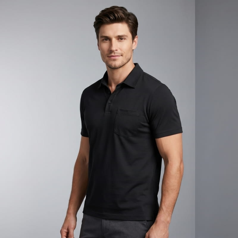 Roderick Cotton Blend Polo Shirt – Slim Fit Collared Short Sleeve Casual Top