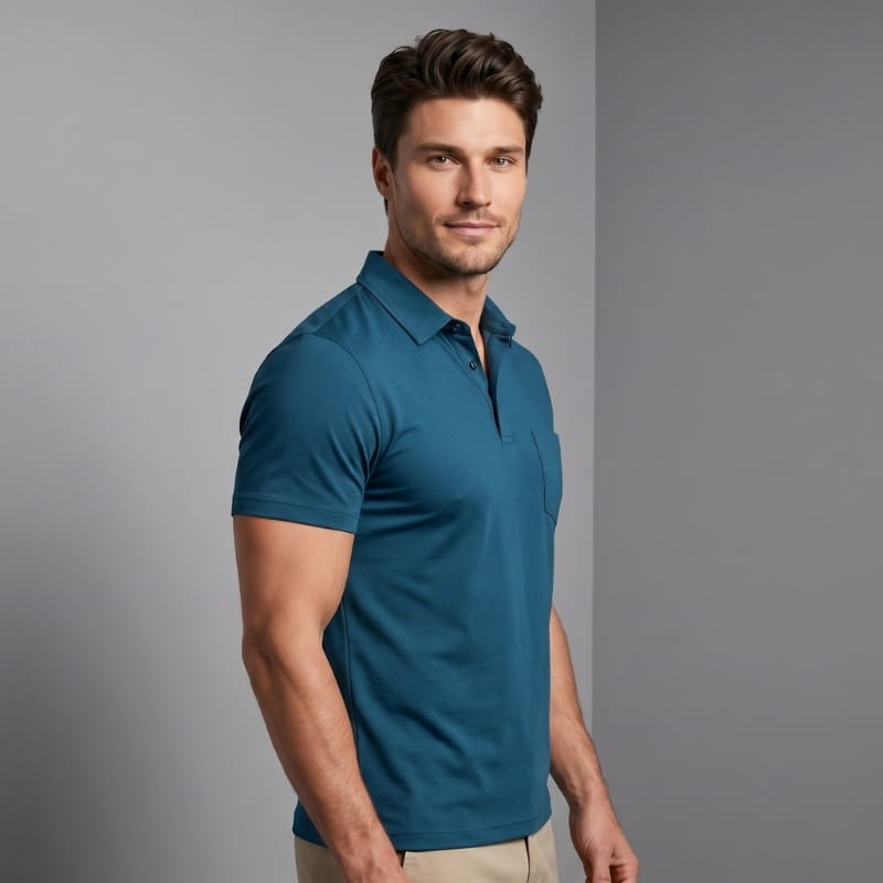 Roderick Cotton Blend Polo Shirt – Slim Fit Collared Short Sleeve Casual Top