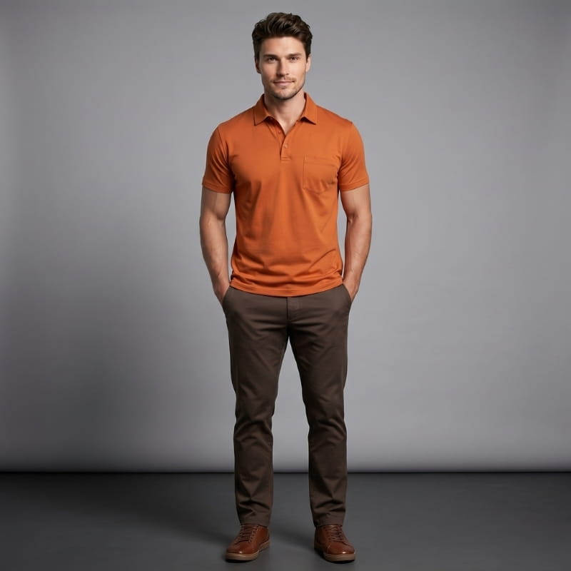 Roderick Cotton Blend Polo Shirt – Slim Fit Collared Short Sleeve Casual Top