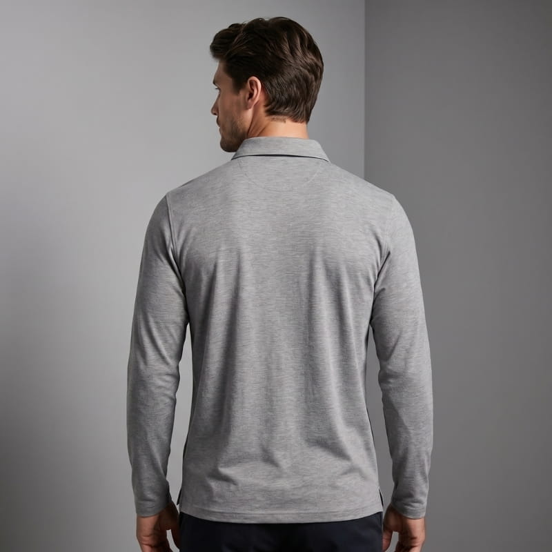 Ciro Cotton Long Sleeve Polo Shirt – Classic Fit Chest Pocket Casual Top
