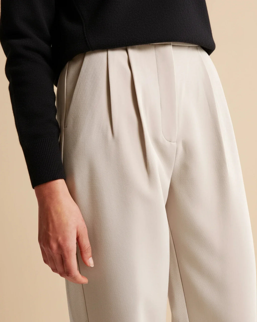 Cyril | High Waist Pleated Leg Trousers with Tailored Fit