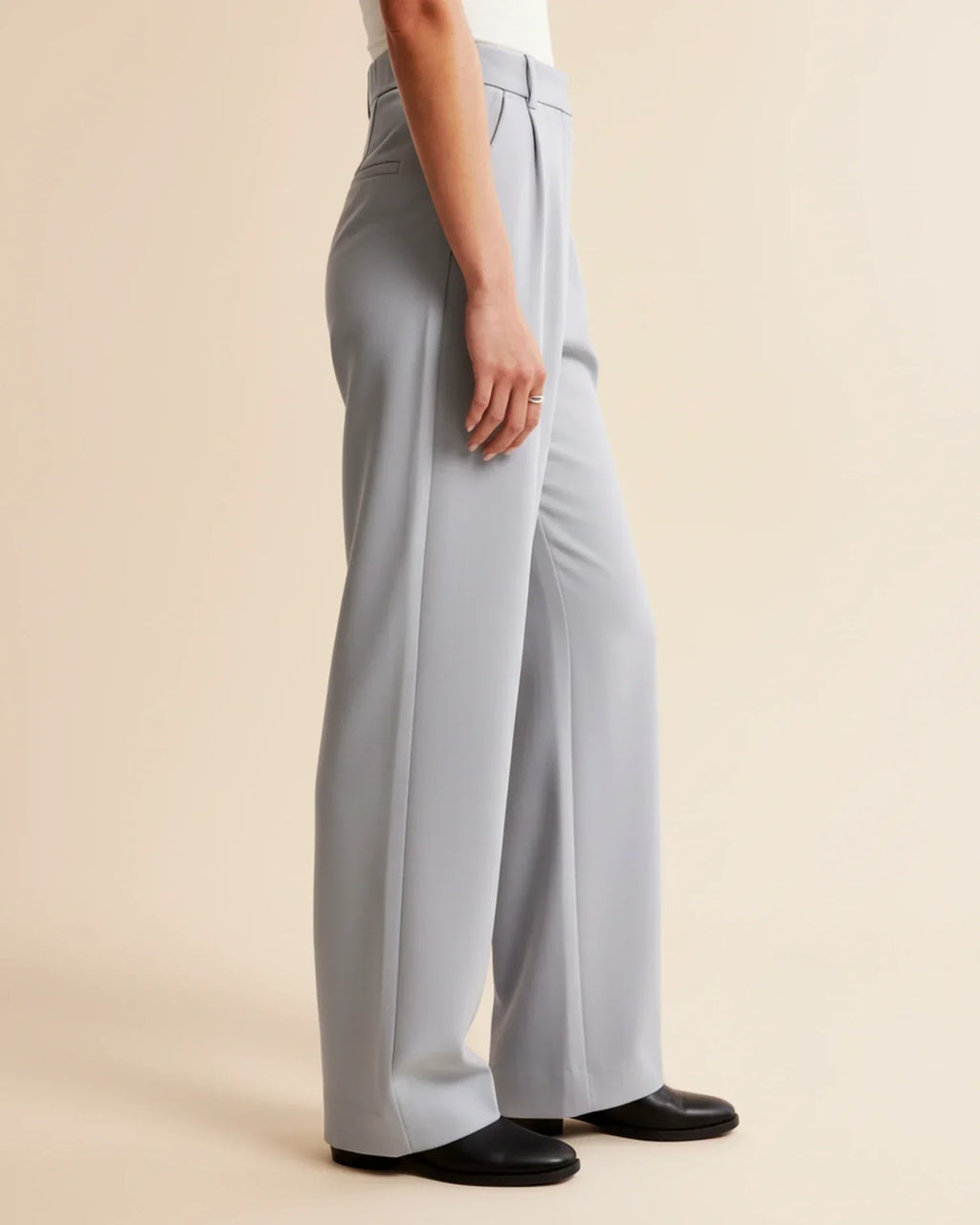 Cyril | High Waist Pleated Leg Trousers with Tailored Fit