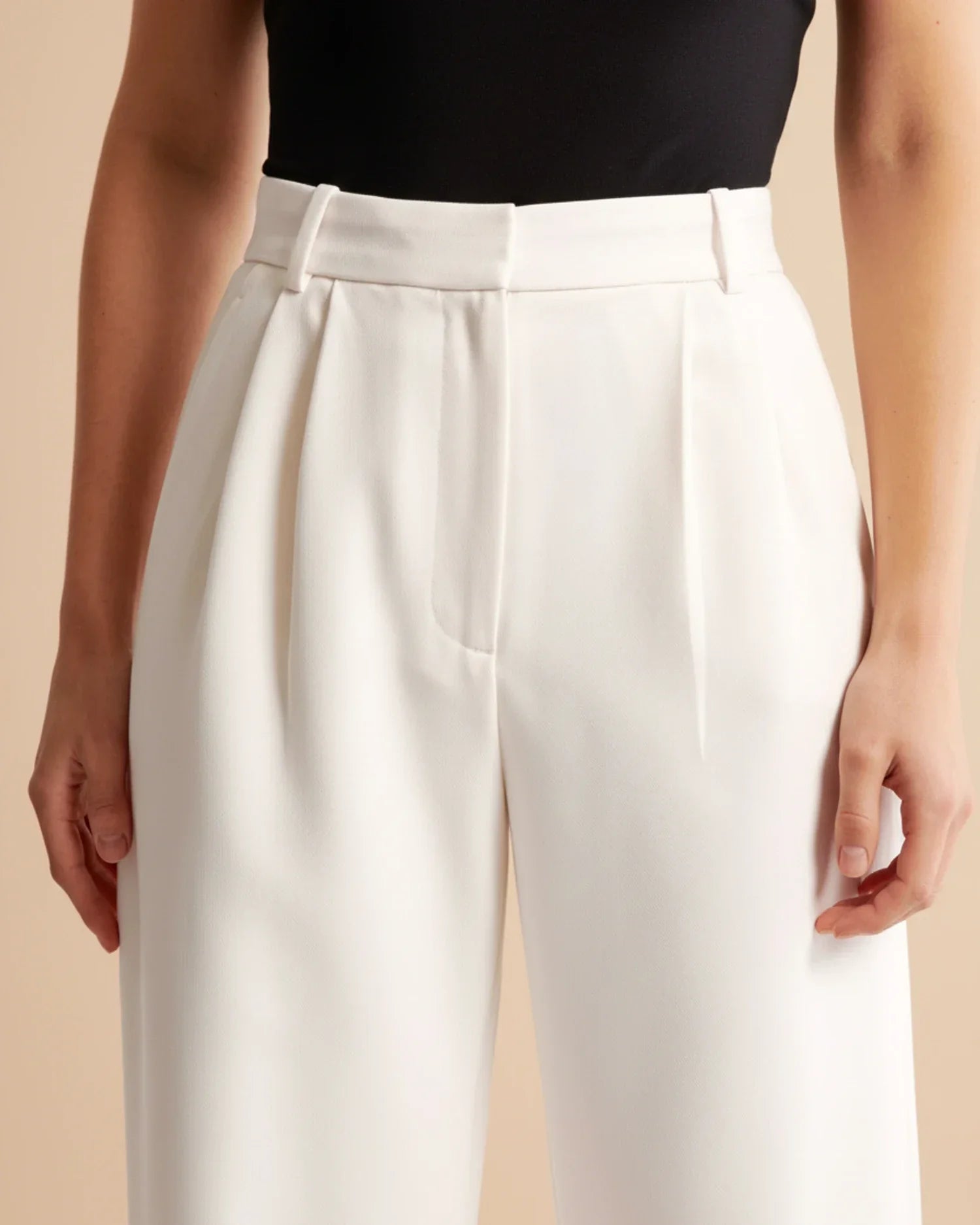 Cyril | High Waist Pleated Leg Trousers with Tailored Fit