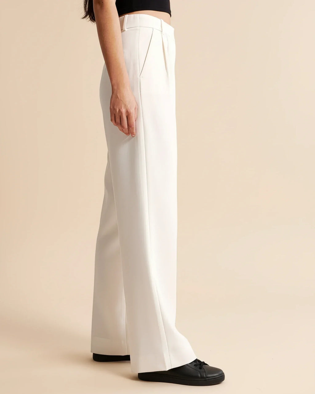 Cyril | High Waist Pleated Leg Trousers with Tailored Fit