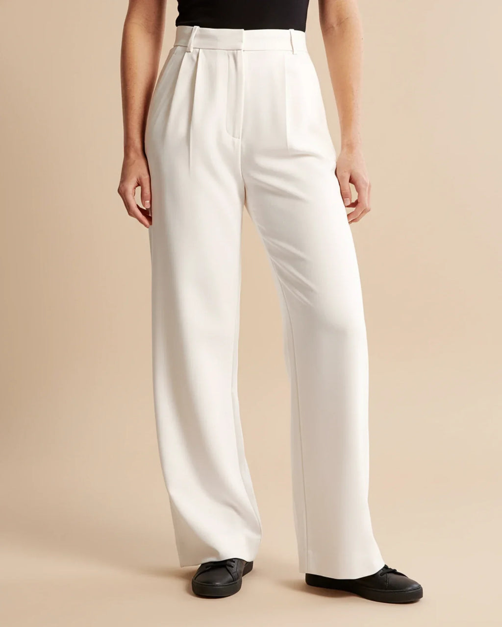 Cyril | High Waist Pleated Leg Trousers with Tailored Fit