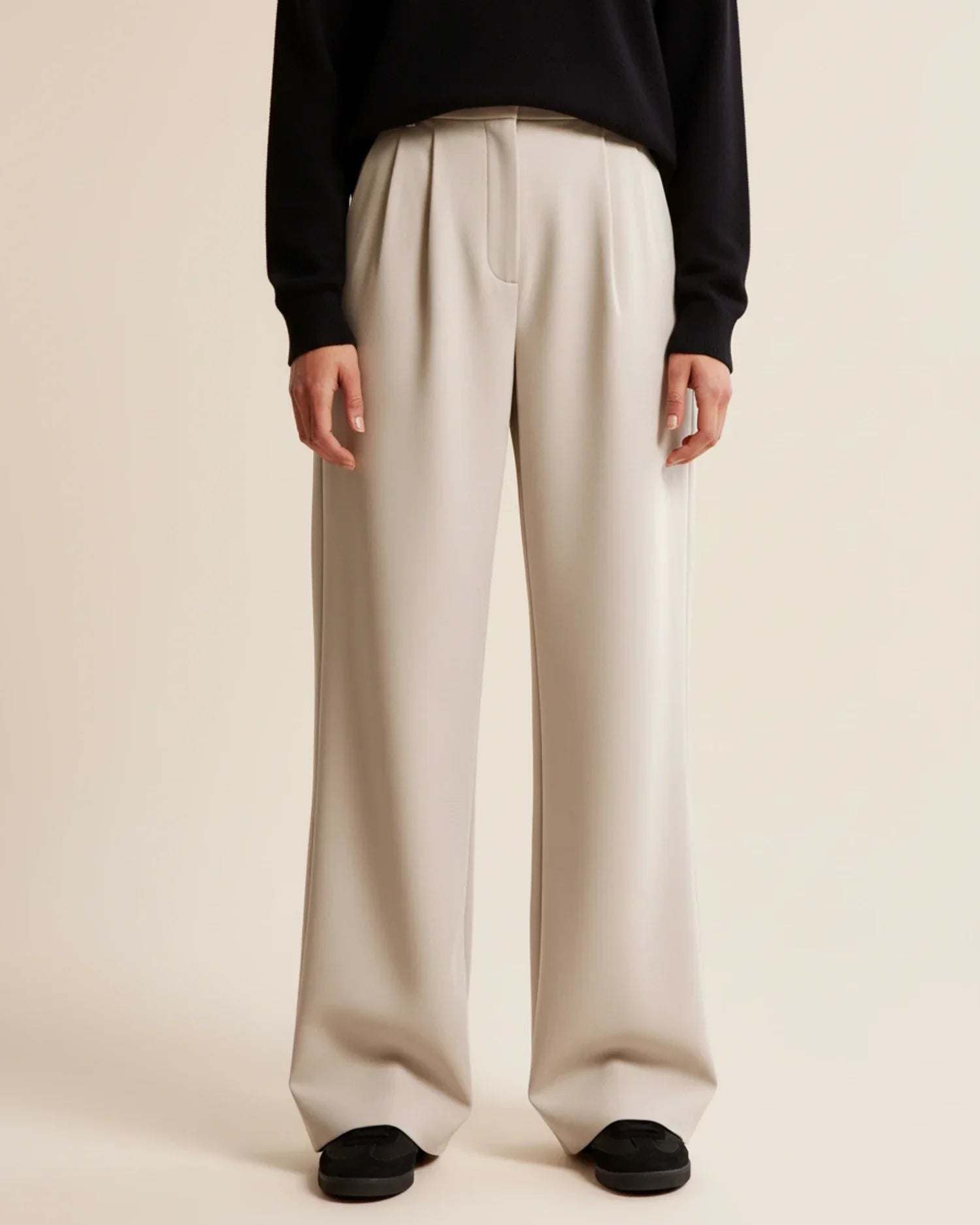 Cyril | High Waist Pleated Leg Trousers with Tailored Fit