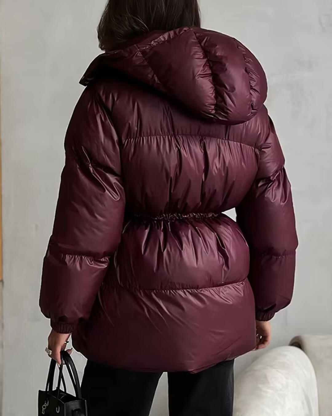 Rémi | Winter Drawstring Shiny Puffer Jacket